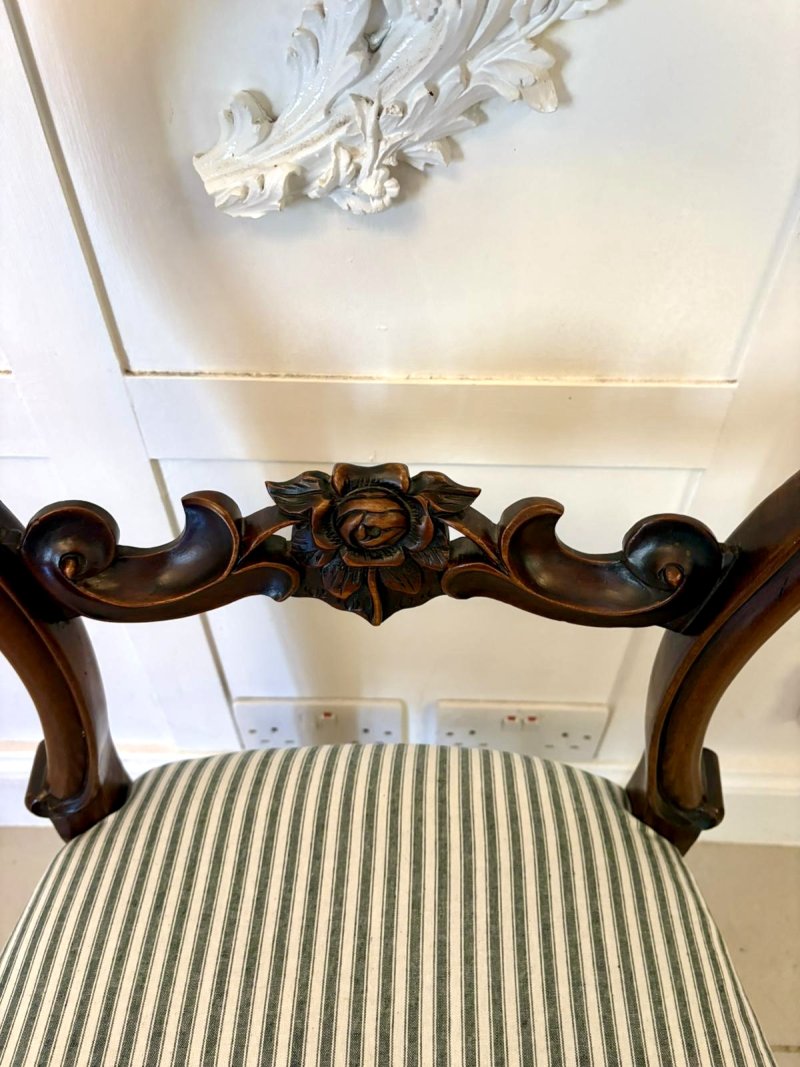 Set of 6 Antique Victorian Quality Carved Mahogany Balloon Back Dining Chairs - Image 10